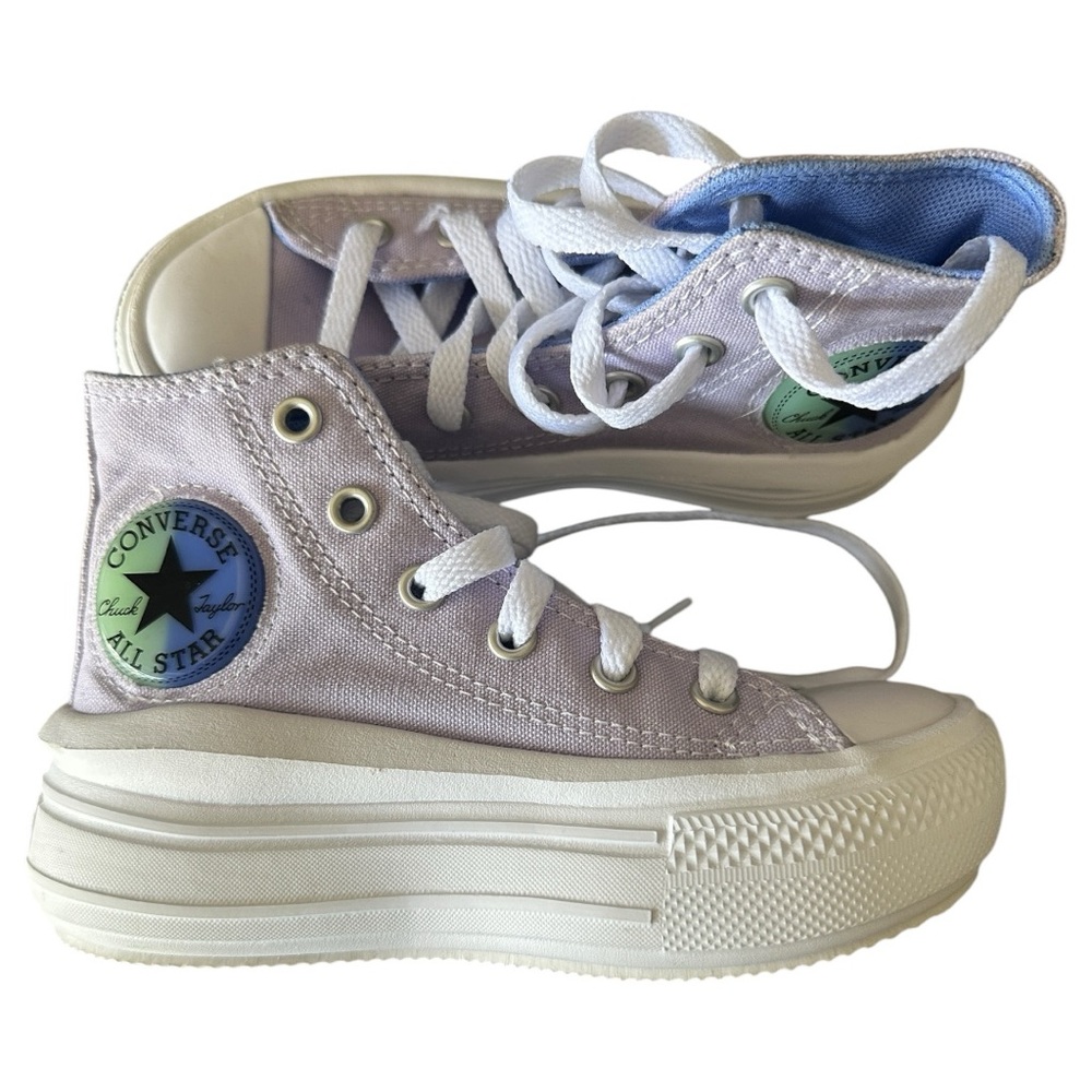 NEW Chuck Taylor All Star Move Platform Gel Patch Girls Sz 11 moonstone violet